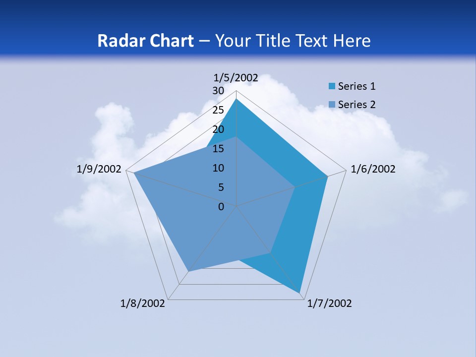 A Blue Sky With A Cloud In The Middle Of It PowerPoint Template