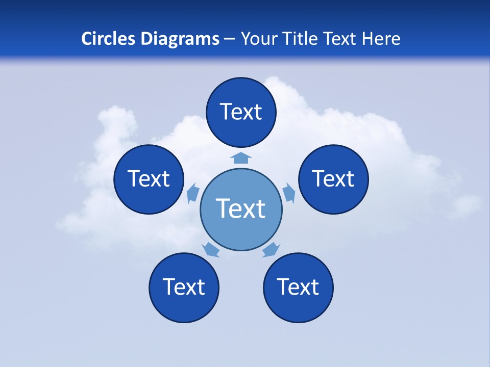 A Blue Sky With A Cloud In The Middle Of It PowerPoint Template