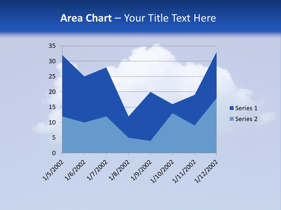 A Blue Sky With A Cloud In The Middle Of It PowerPoint Template