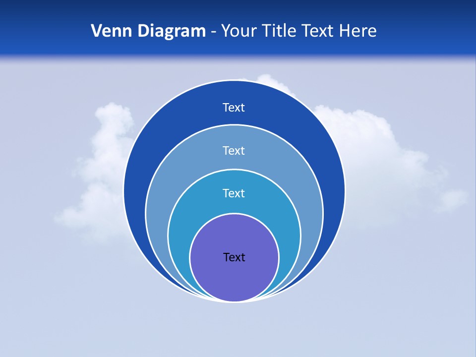 A Blue Sky With A Cloud In The Middle Of It PowerPoint Template