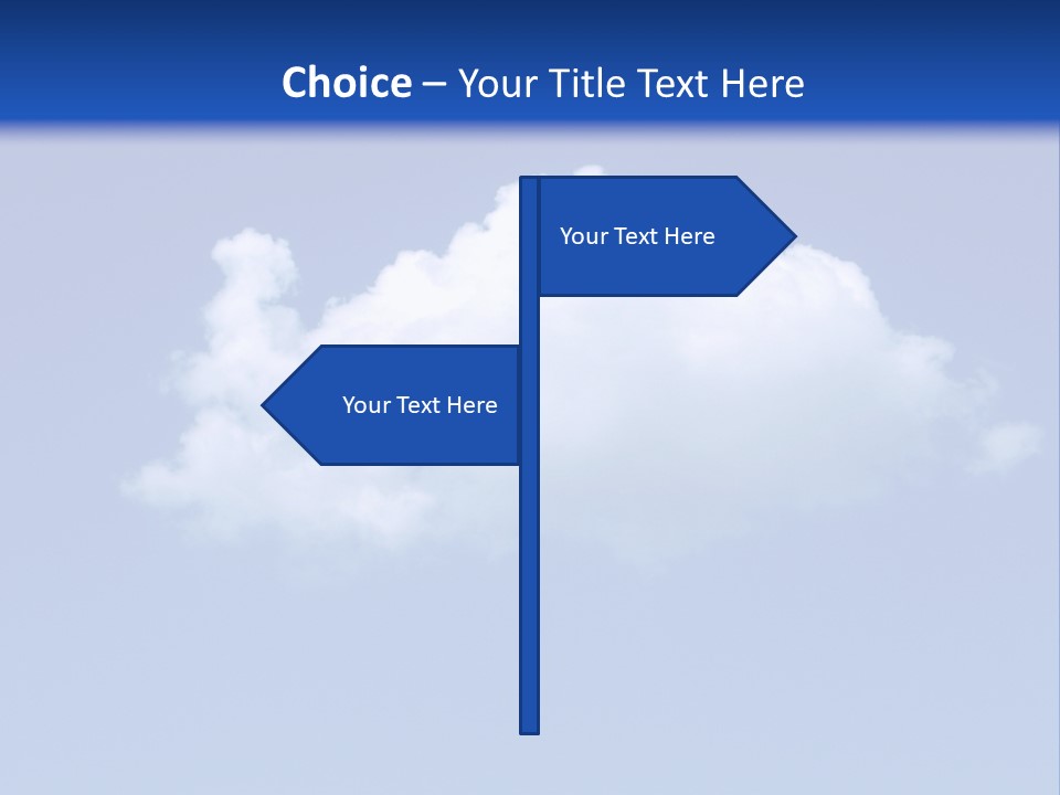A Blue Sky With A Cloud In The Middle Of It PowerPoint Template