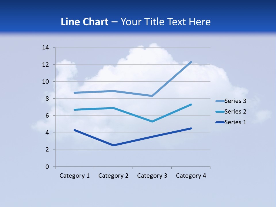 A Blue Sky With A Cloud In The Middle Of It PowerPoint Template