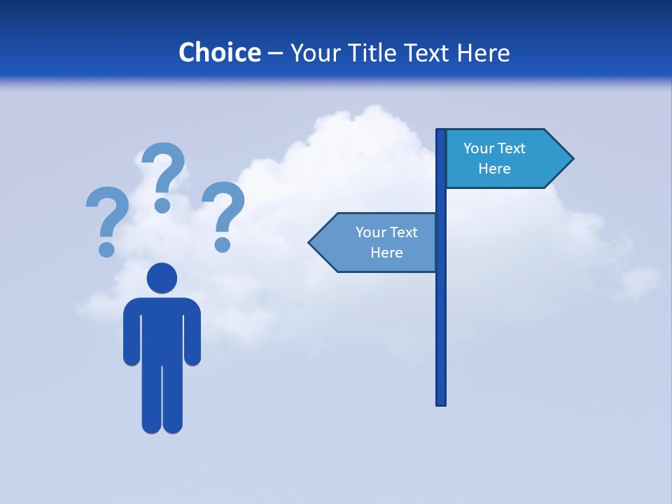 A Blue Sky With A Cloud In The Middle Of It PowerPoint Template