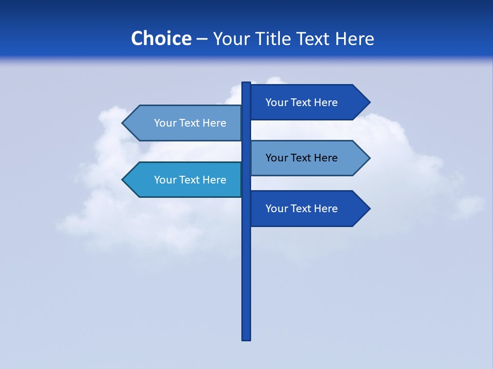 A Blue Sky With A Cloud In The Middle Of It PowerPoint Template