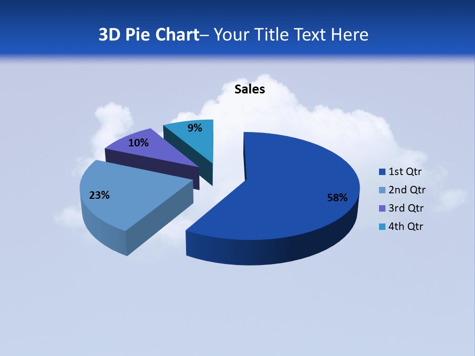 A Blue Sky With A Cloud In The Middle Of It PowerPoint Template