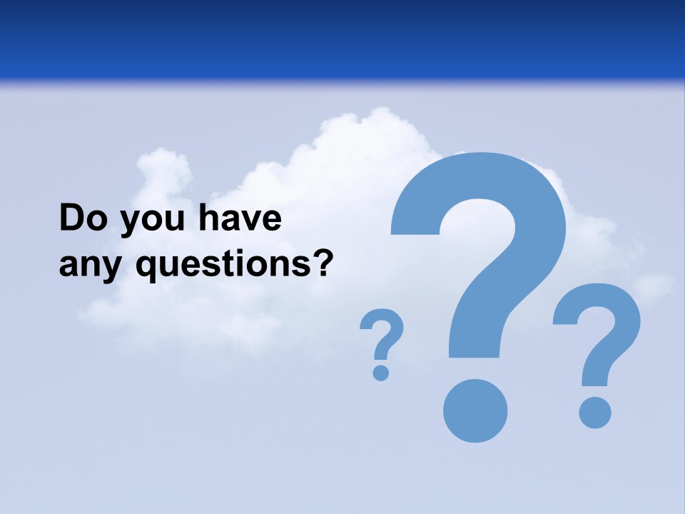 A Blue Sky With A Cloud In The Middle Of It PowerPoint Template