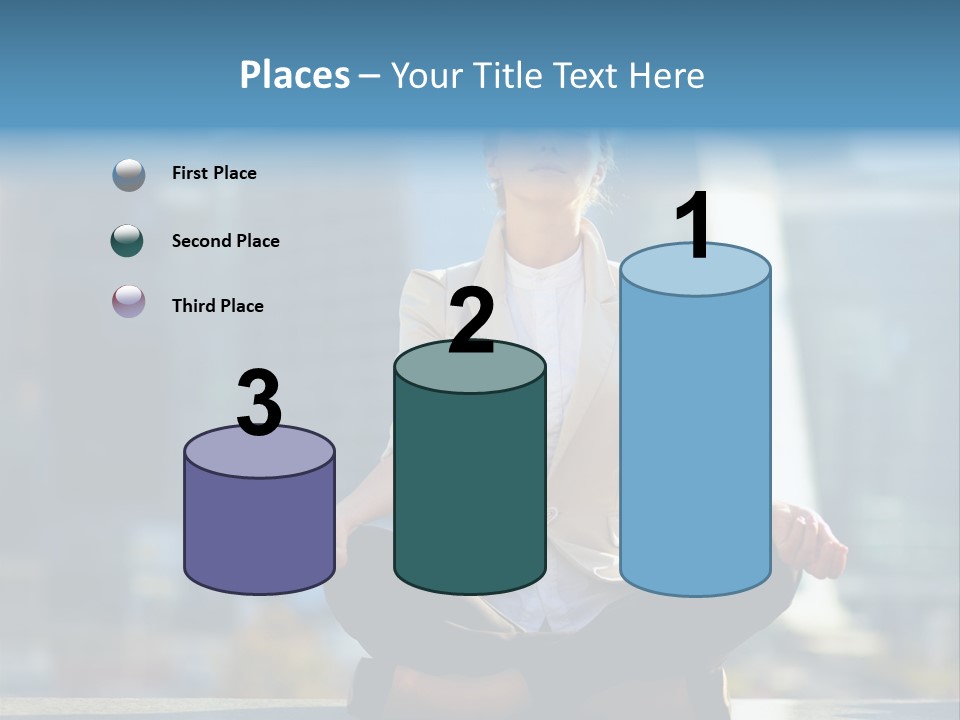 A Woman Sitting In A Lotus Position With Her Eyes Closed PowerPoint Template