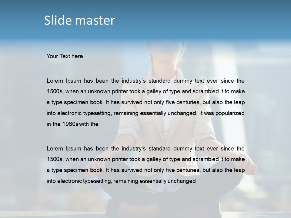 A Woman Sitting In A Lotus Position With Her Eyes Closed PowerPoint Template