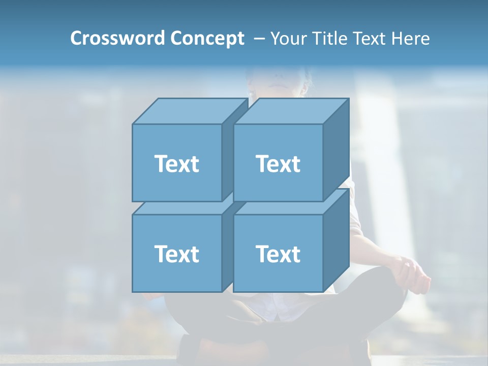 A Woman Sitting In A Lotus Position With Her Eyes Closed PowerPoint Template