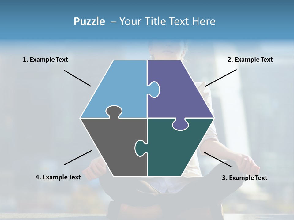 A Woman Sitting In A Lotus Position With Her Eyes Closed PowerPoint Template