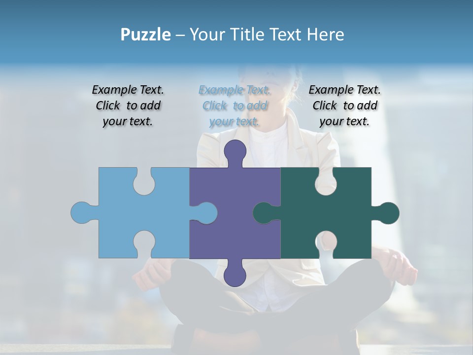 A Woman Sitting In A Lotus Position With Her Eyes Closed PowerPoint Template