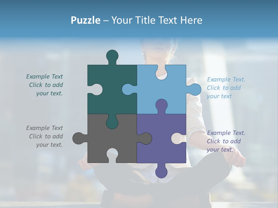 A Woman Sitting In A Lotus Position With Her Eyes Closed PowerPoint Template