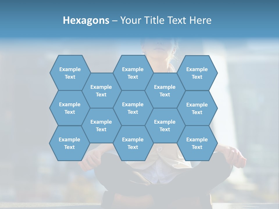 A Woman Sitting In A Lotus Position With Her Eyes Closed PowerPoint Template