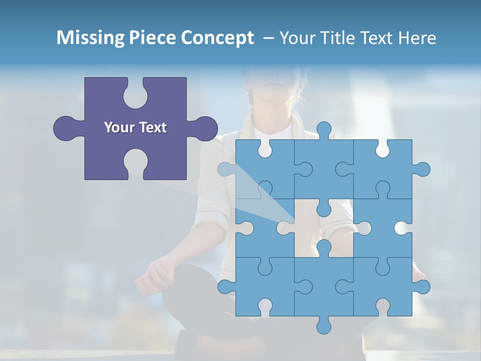 A Woman Sitting In A Lotus Position With Her Eyes Closed PowerPoint Template