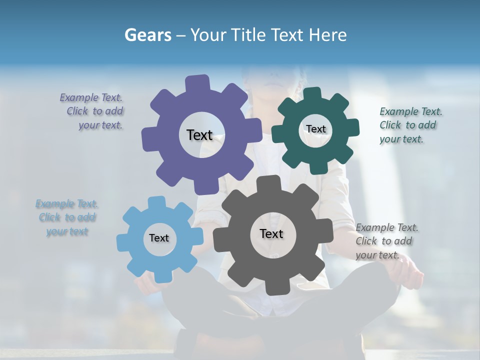 A Woman Sitting In A Lotus Position With Her Eyes Closed PowerPoint Template