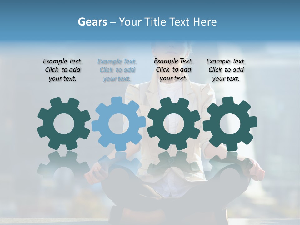 A Woman Sitting In A Lotus Position With Her Eyes Closed PowerPoint Template