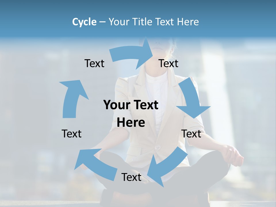 A Woman Sitting In A Lotus Position With Her Eyes Closed PowerPoint Template