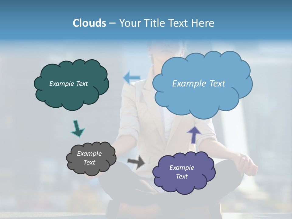 A Woman Sitting In A Lotus Position With Her Eyes Closed PowerPoint Template