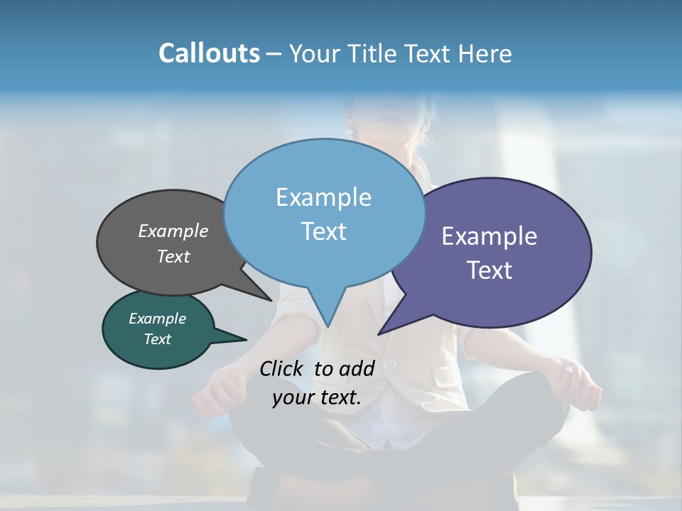 A Woman Sitting In A Lotus Position With Her Eyes Closed PowerPoint Template