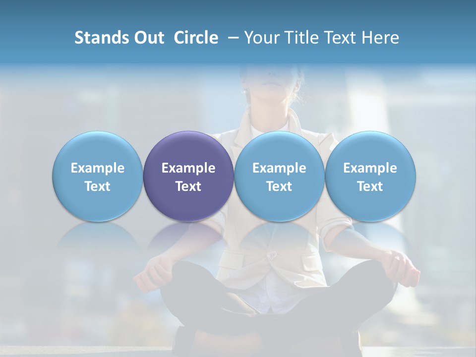 A Woman Sitting In A Lotus Position With Her Eyes Closed PowerPoint Template