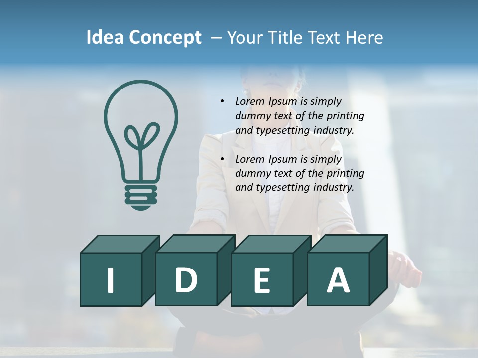 A Woman Sitting In A Lotus Position With Her Eyes Closed PowerPoint Template