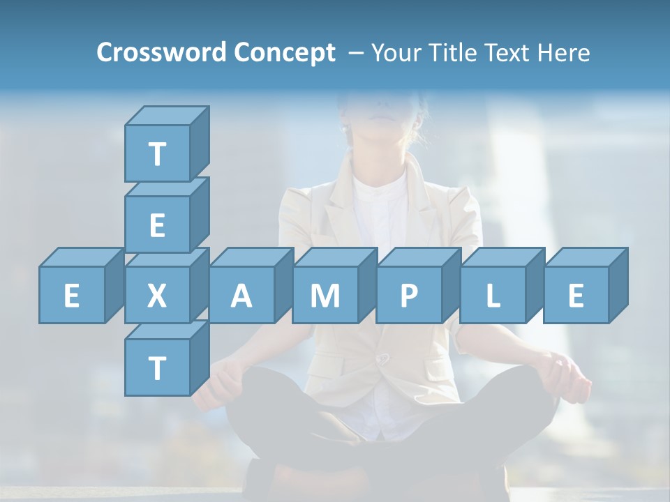 A Woman Sitting In A Lotus Position With Her Eyes Closed PowerPoint Template