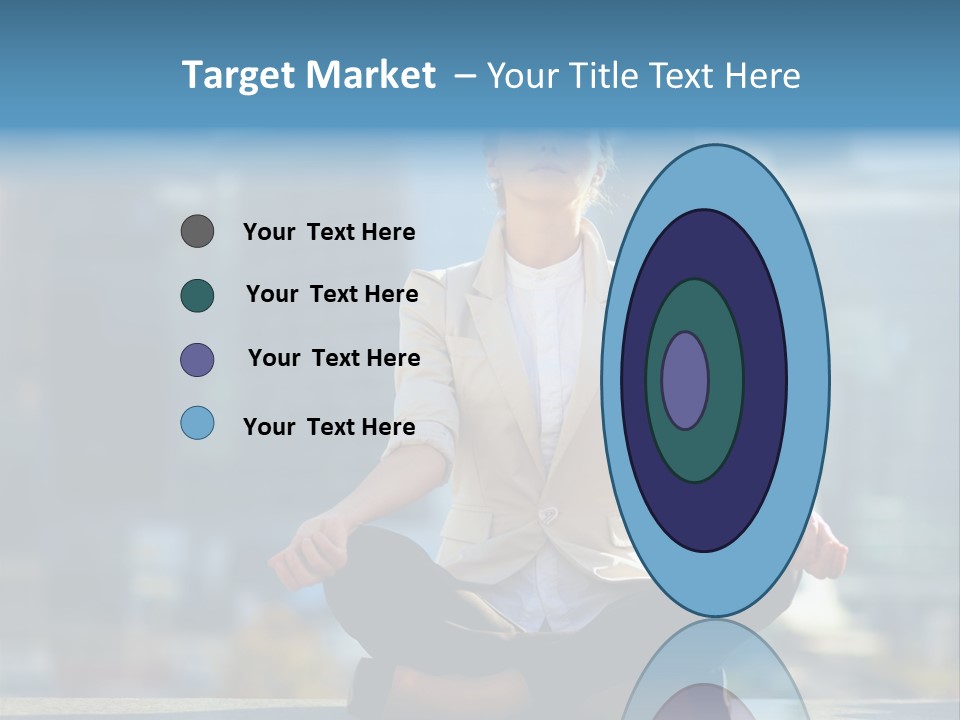 A Woman Sitting In A Lotus Position With Her Eyes Closed PowerPoint Template