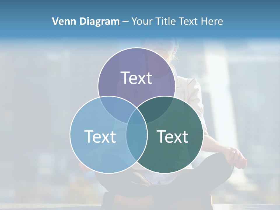 A Woman Sitting In A Lotus Position With Her Eyes Closed PowerPoint Template