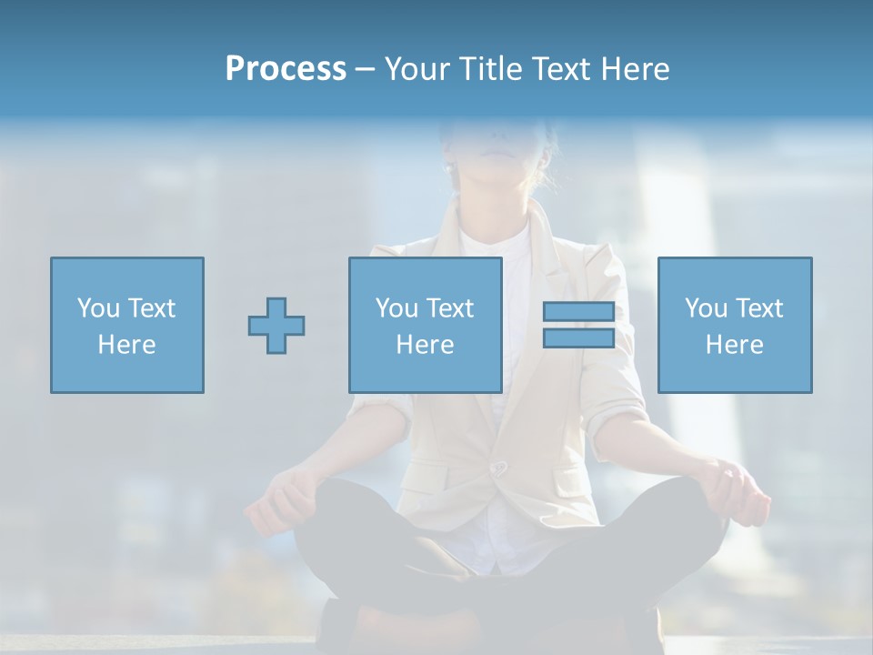 A Woman Sitting In A Lotus Position With Her Eyes Closed PowerPoint Template