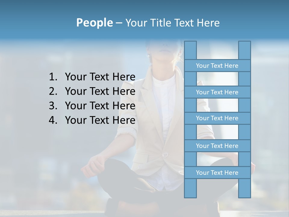 A Woman Sitting In A Lotus Position With Her Eyes Closed PowerPoint Template