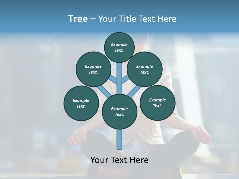 A Woman Sitting In A Lotus Position With Her Eyes Closed PowerPoint Template