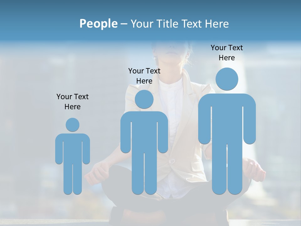 A Woman Sitting In A Lotus Position With Her Eyes Closed PowerPoint Template