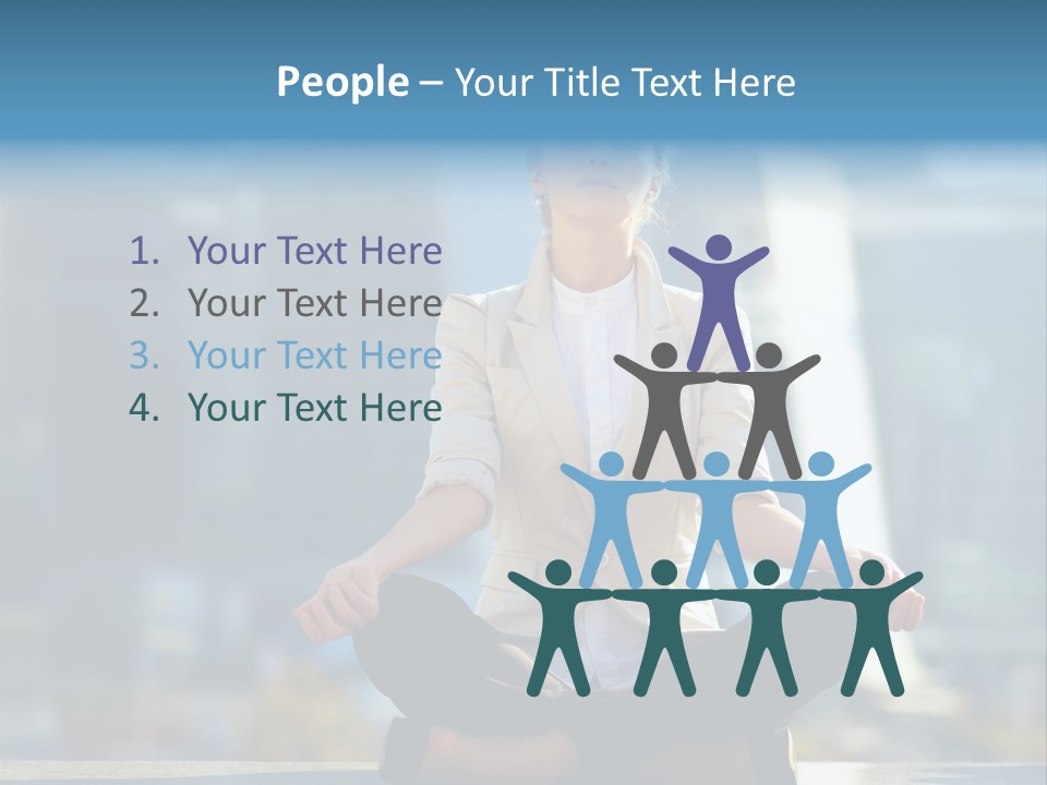 A Woman Sitting In A Lotus Position With Her Eyes Closed PowerPoint Template