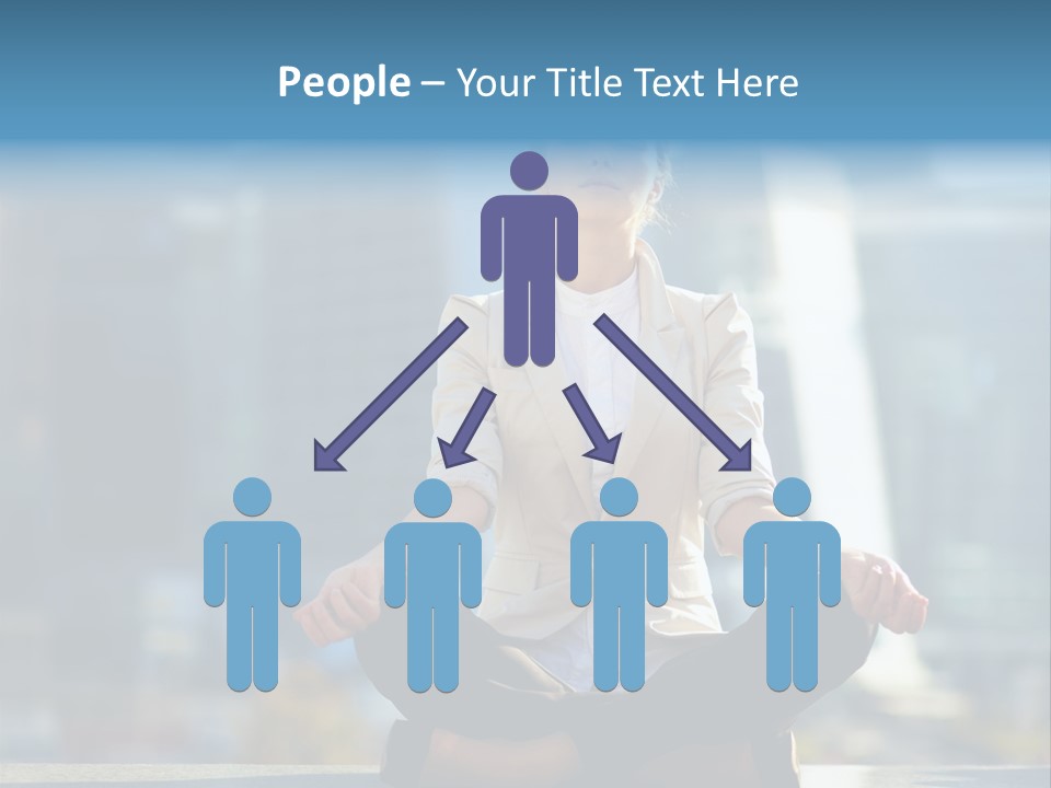 A Woman Sitting In A Lotus Position With Her Eyes Closed PowerPoint Template