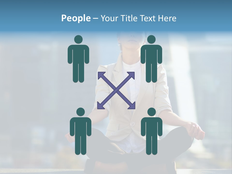 A Woman Sitting In A Lotus Position With Her Eyes Closed PowerPoint Template