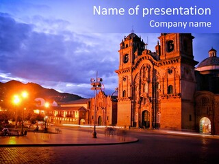 Latin Town Plaza PowerPoint Template