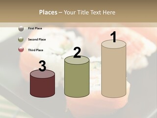 A Plate Of Sushi On A Bamboo Mat PowerPoint Template