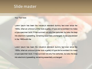 A Plate Of Sushi On A Bamboo Mat PowerPoint Template