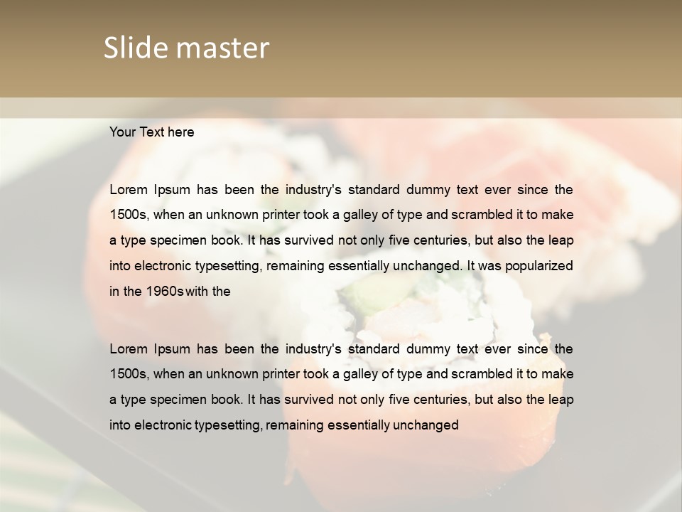 A Plate Of Sushi On A Bamboo Mat PowerPoint Template
