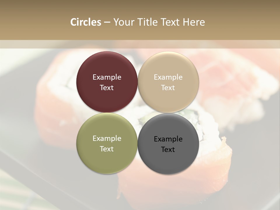 A Plate Of Sushi On A Bamboo Mat PowerPoint Template