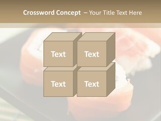 A Plate Of Sushi On A Bamboo Mat PowerPoint Template