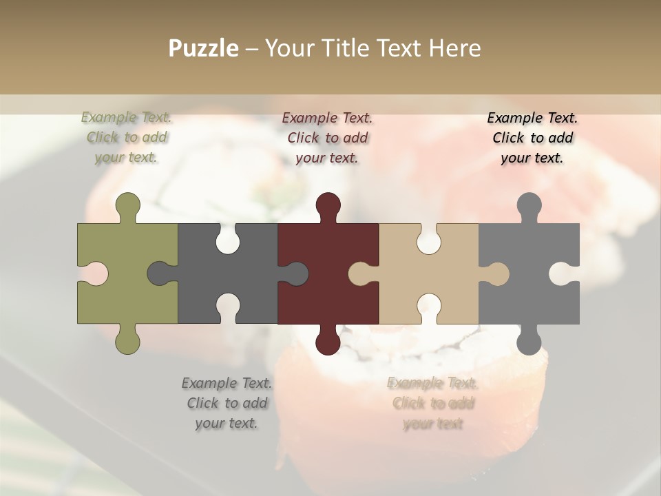 A Plate Of Sushi On A Bamboo Mat PowerPoint Template