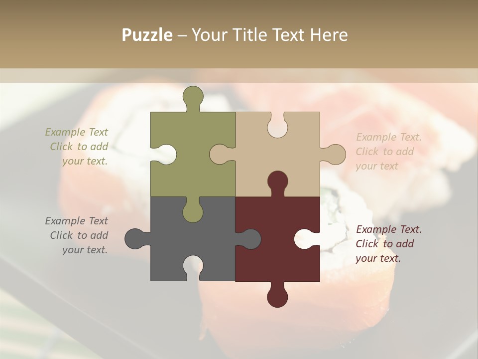 A Plate Of Sushi On A Bamboo Mat PowerPoint Template