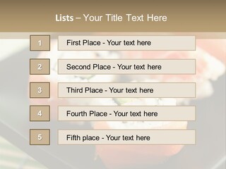 A Plate Of Sushi On A Bamboo Mat PowerPoint Template