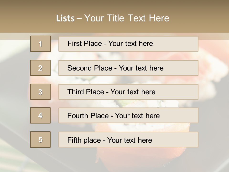 A Plate Of Sushi On A Bamboo Mat PowerPoint Template
