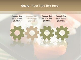 A Plate Of Sushi On A Bamboo Mat PowerPoint Template