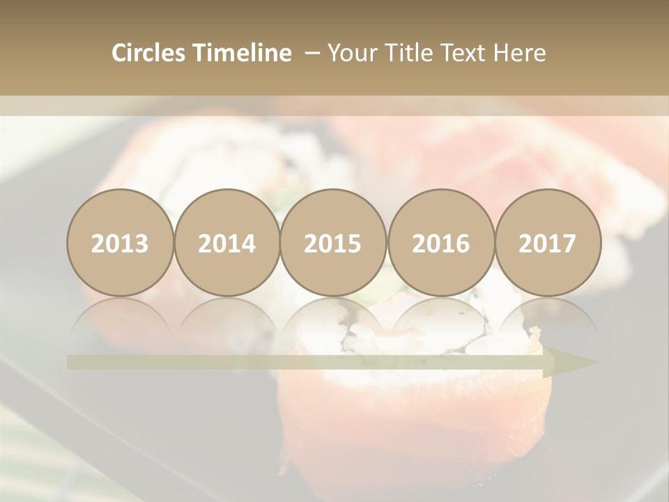 A Plate Of Sushi On A Bamboo Mat PowerPoint Template