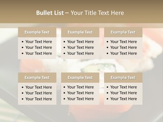A Plate Of Sushi On A Bamboo Mat PowerPoint Template
