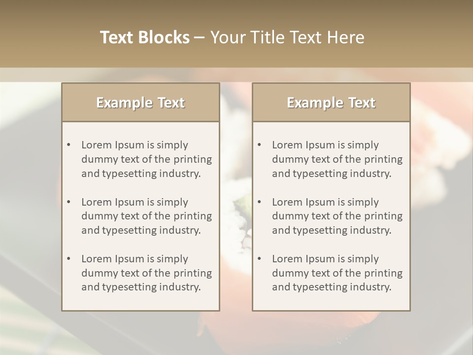 A Plate Of Sushi On A Bamboo Mat PowerPoint Template