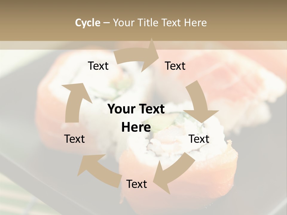 A Plate Of Sushi On A Bamboo Mat PowerPoint Template